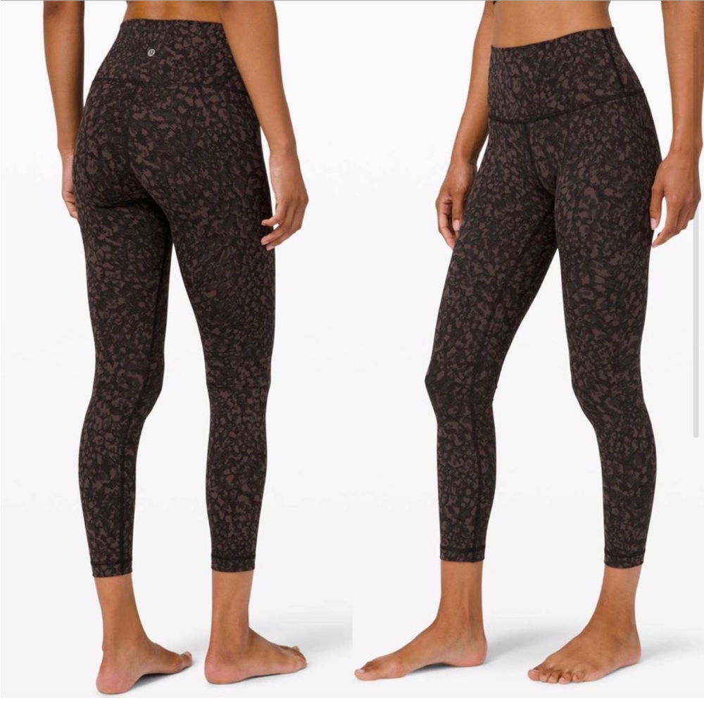 lululemon athletica Black and Brown Patterned Leggings